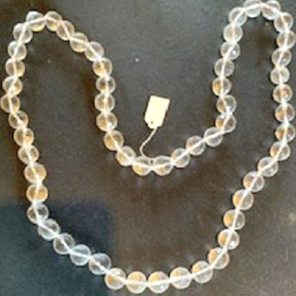 NWT Long Beveled Glass Crystal Beads Necklace - Picture 1 of 4